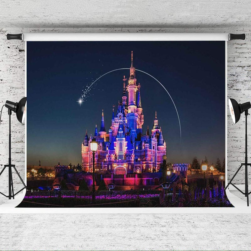 EOA 5(W) x3(H) FT Disneyland Castle Backdrop for Birthday Party Supplies Disney Night Park Photography Background Baby Shower Children Portrait Cake Table Photo Booth Props - Image 3